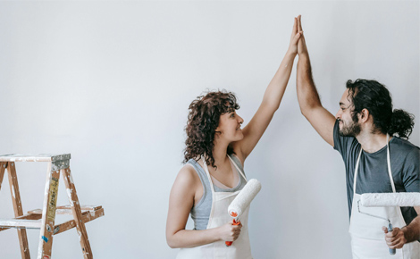 photo of couple painting