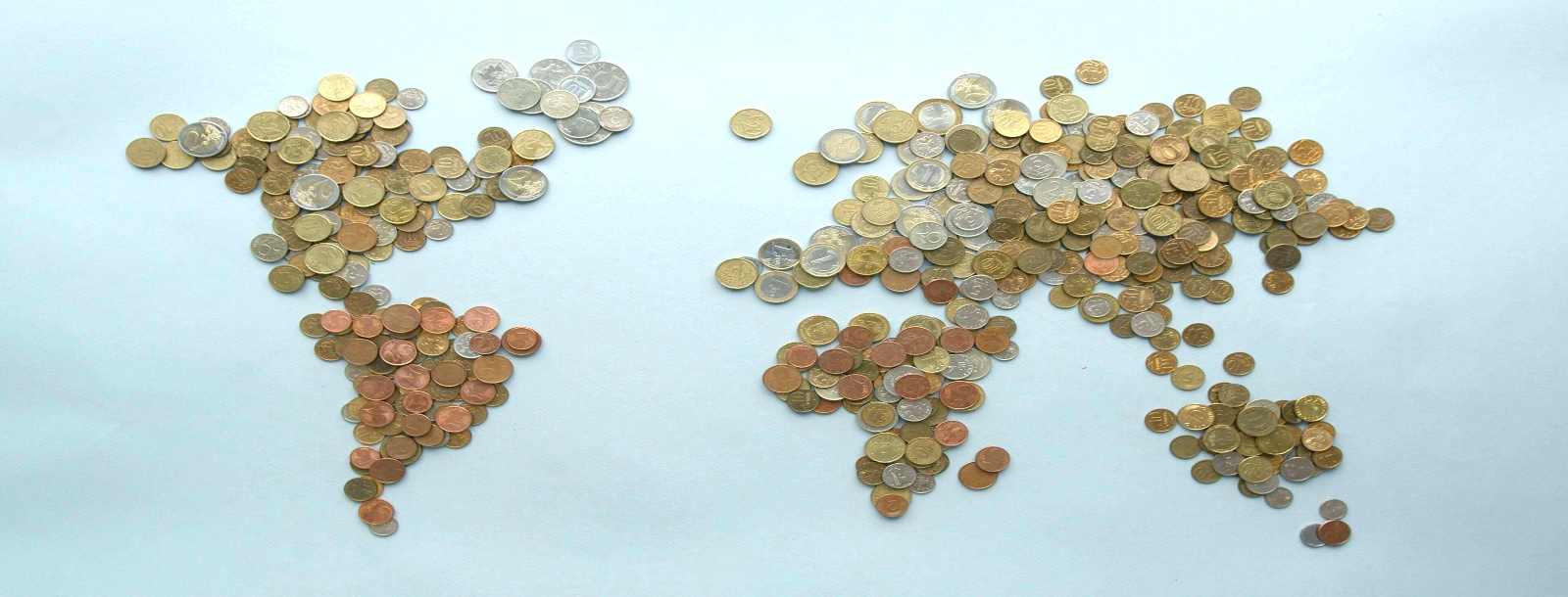 World Map made with coins