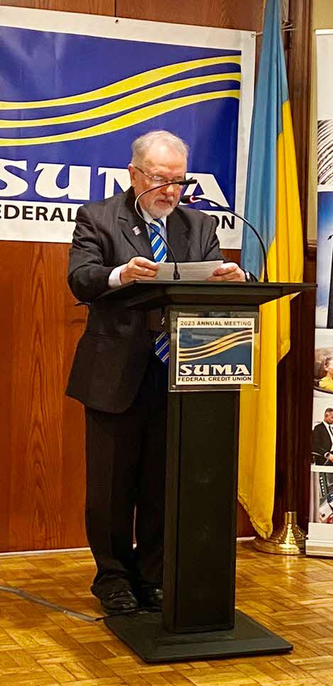 Board of Directors member of SUMA FCU making a speech at the annual meeting