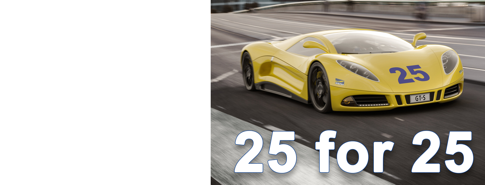race car for 25 for 25 loan promotion