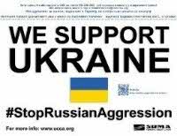 'We support Ukraine' lawn sign