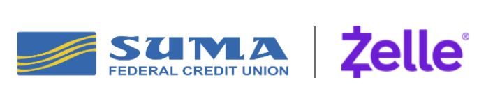 SUMA FCU and Zelle logos