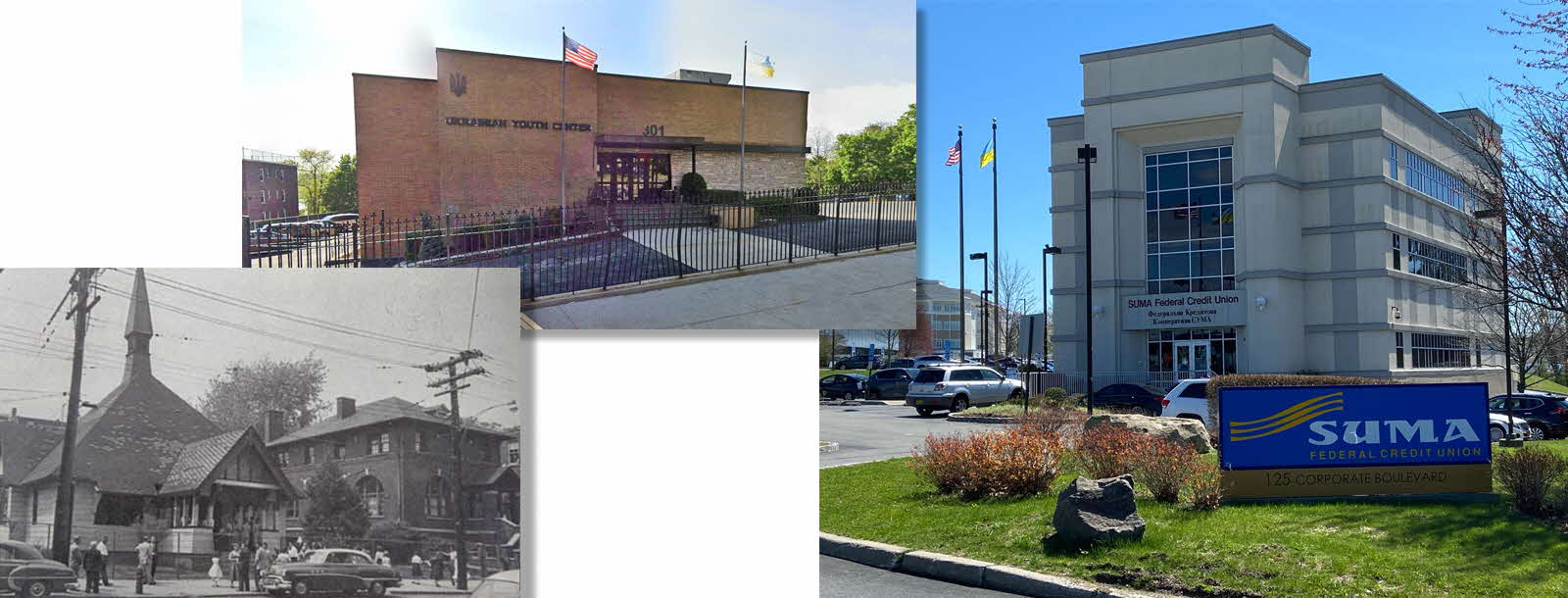 SUMA FCU Corporate building images from different years
