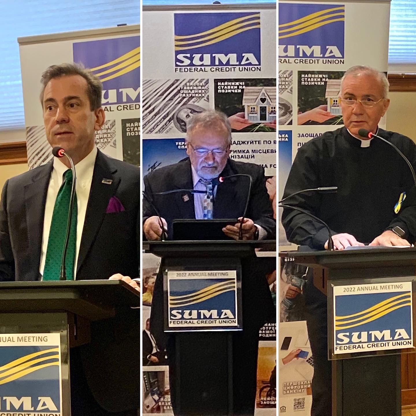 Photos of SUMA FCU Staff, Board and Priest at Annual Meeting